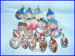 Vintage Christmas Glass Tree Decoration Ornament Baubles Antique Glass x 19