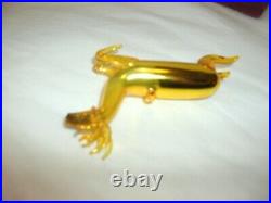 Vintage Christmas Gold Blown Mercury Glass Leaping Deer Ornament