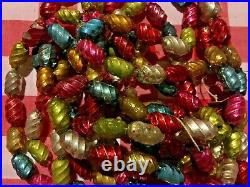 Vintage Christmas Ornament Mercury Glass Multi Color Barrel Beads Garland 105