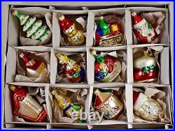 Vintage Christmas Ornament lot of 12 Mercury Glass Ornaments Made in Poland
