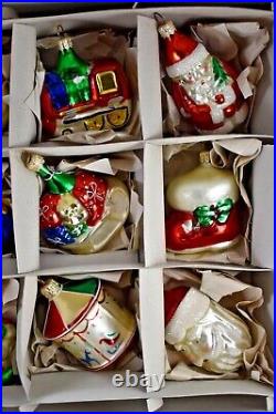 Vintage Christmas Ornament lot of 12 Mercury Glass Ornaments Made in Poland