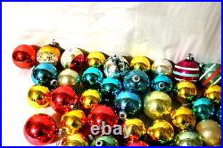 Vintage Christmas Ornaments, 83 Glass Balls, Sizes and Colors Vary