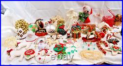 Vintage Christmas Ornaments Assorted Styles, Sizes, Materials Lot of 65 X1569