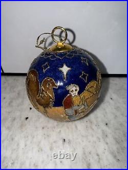 Vintage Christmas Ornaments Glass Set of 12 Handpainted Assorted Motifs/Colors