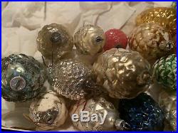 Vintage Christmas Pinecone Ornament Lot Of 23 Mercury Glass Frosted Germany Usa