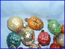 Vintage Christmas Tree Decorations Glass Baubles Nuts Rare Antique Glass