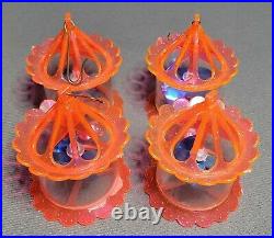 Vintage Christmas Twinkler Spinner Ornaments 4 in box Birdcage Plastic MCM