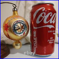 Vintage Christmas ornament reflector Poland Mercury glass 2 tier