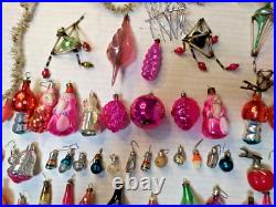 Vintage Christmas tree decorations from the USSR. (GLASS) 62 pcs