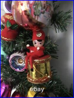 Vintage Christmas wreath retro collectible baubles ornament knee hugger elf