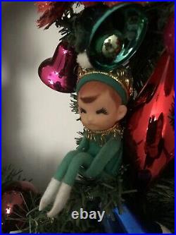 Vintage Christmas wreath retro collectible baubles ornament knee hugger elf