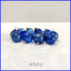 Vintage Cobalt Blue Glass Christmas Decorative Ornament Kugel Light Weight 13 Pc