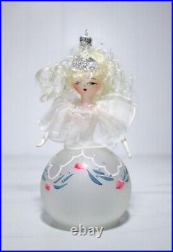 Vintage Di Carlini Italy Glass Hand Painted Dancer Figural Christmas Ornament