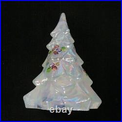 Vintage Fenton French Opal Hand Painted Christmas Tree 7.5 Inches