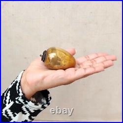 Vintage German Kugel 2.25 Golden Oval Egg Shape Christmas Ornament Collectible