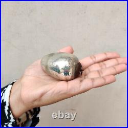 Vintage German Kugel 2.25 Silver Oval Egg Shape Christmas Ornament Collectible