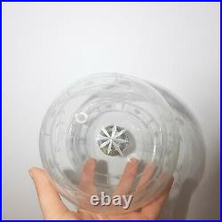 Vintage German Large Glass Etched Christmas Round Ornament Hand Made 5.5 Rare
