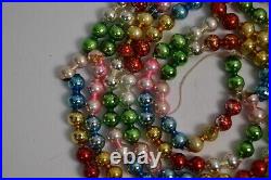 Vintage Glass Beaded Christmas Tree Garland 1/8 & 3/8 Size Lot 14 FT Total