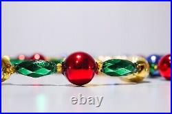 Vintage Glass Beads Multicolor Pinecone CZECH REPUBLIC Christmas Garland 18' Ft