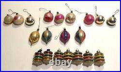 Vintage Glass Christmas Ornaments Lot of 20 Balls Lanterns Teardrops FREE SHIP