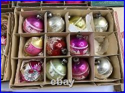 Vintage Glass Christmas Tree Ornaments Balls Lot Bundle