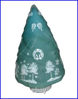 Vintage Glass Christmas Tree With Painting On It