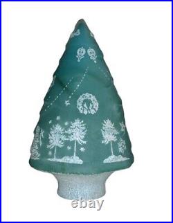 Vintage Glass Christmas Tree With Painting On It