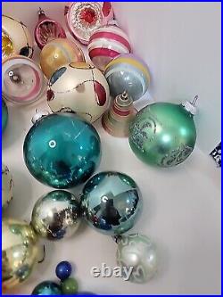 Vintage Glass Christmas tree Ornaments Germany USA Shiny Bright Huge Lot