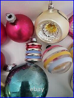Vintage Glass Christmas tree Ornaments Germany USA Shiny Bright Huge Lot