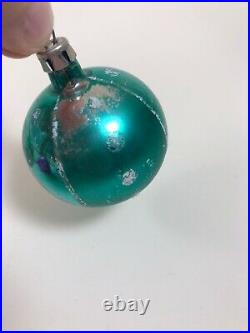 Vintage Glass Indent Christmas Ornaments Teardrop Round Ball Poland Fantasia