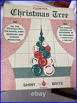 Vintage Glass Shiny Brite Cluster Christmas Tree in Original Box