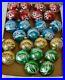 Vintage-Holly-USA-Glass-Ornaments-Christmas-Lot-of-25-Geometric-Glitter-3-Balls-01-gj