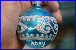Vintage Holly USA Glass Ornaments Christmas Lot of 25 Geometric Glitter 3 Balls