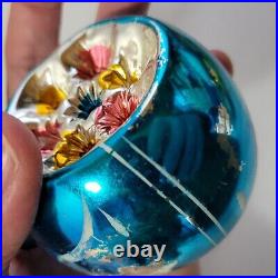Vintage Indent Large Glass Christmas Tree Ornaments Mixed European lot of 6