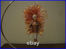 Vintage Italian Blown Glass Christmas Ornament Indian with Headdress