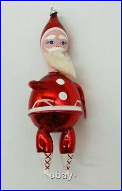 Vintage Italian Soffieria De Carlini Blown Glass Christmas Ornament Santa