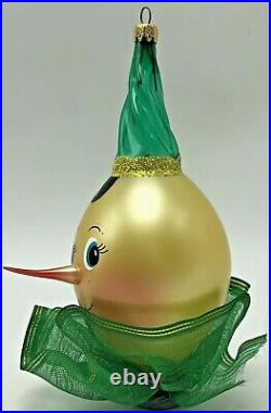 Vintage Italy Glass Pinocchio Clown De Carlini Christmas Ornament Decoration