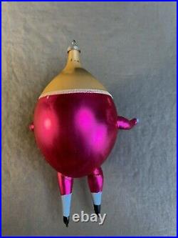 Vintage Italy Humpty Dumpty Blown Glass Christmas Ornament 4