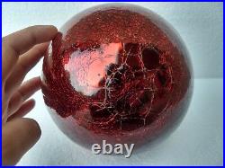 Vintage KUGEL Ball Christmas Ornament Mercury Heavy Glass Crackle Design 6
