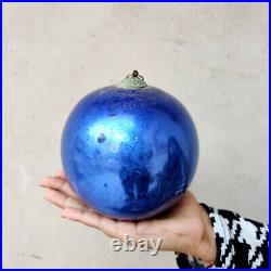 Vintage Kugel 5.25 Blue Christmas Ornament Germany Original Old Ornament