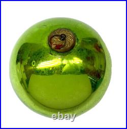 Vintage Kugel Green Large 4.25 Mercury Glass Christmas Ornament Germany