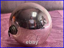 Vintage Kugel Heavy 5 Silver Color Round Christmas Ornament Germany Rare