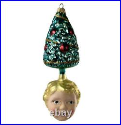 Vintage Kurt Adler Christmas Tree Doll Girl Head Ball Drop Ornament Ks W Germany