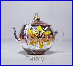 Vintage Lauscha Glass Creations West Germany Tea Pot Motif Christmas Ornament
