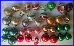 Vintage Lot 36 Shiny Brite Glass Ornaments with 3 Boxes Mercury 1-3/4 and 2
