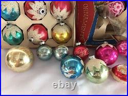 Vintage Lot Shiny brite Coby Christmas Ornaments Glass