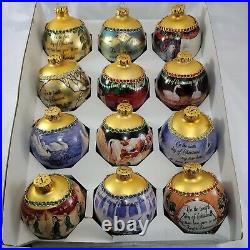 Vintage Magic Rauch Industries 12 Days of Christmas Glass Ornaments Full Set