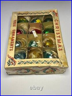 Vintage Mercury Glass Egg Shaped Christmas Ornaments