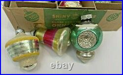 Vintage Mercury Glass Indent Atomic Tornado Mica Christmas Ornaments Shiny Brite