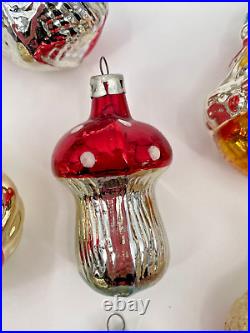 Vintage Mercury Glass Multicolor Miniature Figural Christmas Ornaments Set Of 22